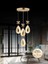 Damla Model 4'lü Gold 3 Renk Modu Ledli Kristal Taşlı Modern Salon Mutfak Oturma Odası LED Avize 7