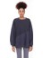 Kadın Bisiklet Yaka Garnili Sırt Detaylı Oversize Sweatshirt 1