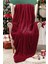 Tek Kişilik Çizgili Tv Battaniyesi 130X180 cm Bordo 4