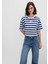 Miav Baskılı Çizgili Crop Tişört 1612456-87201 19