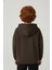 Unisex Çocuk Basic Pamuklu Kapüşonlu Sweatshirt - Kahverengi 3