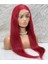 Gerçek Front Lace Tül Peruk / Düz / Kızıl 70/75CM 3