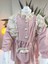 Otantik Desenli Fırfırlı Pudra Pembe Bebek Elbisesi (Çantalı) 5