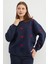 3 Iplik Kalp Nakışlı Oversize Sweatshirt 5