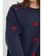 3 Iplik Kalp Nakışlı Oversize Sweatshirt 6