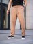 Erkek Keten Cepli Çıma Dikişli Jogger Buggy Pantalon Rahat Kalıp - Kahverengi 3