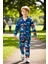 Dinozor Desenli Erkek Çocuk Uzun Kollu Pijama Takımı Kaliteli Şık Rahat Günlük 1