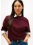 Yuvarlak Yaka Düz Bordo Kadın Sweatshırt WW0WW46125XIH 2