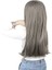 Fiber Sentetik Uzun Düz Peruk / Koyu Gri 3