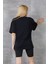 Kadın Silüet Baskılı Bisiklet Yaka Oversize T-Shirt 4