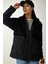 Peluş Detaylı Kapitone Mont LDD0040 Siyah 3