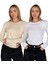 Kadın Uzun Kollu Bisiklet Yaka Penye Body 2'li Set 1