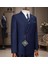 Erkek Takım Elbise, Slim Fit, Kırlangıç Yaka, Kruvaze, Lacivert 1