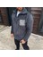 Erkek Polar Fermuarlı Sweatshirt – Kapüşonsuz, Cepli, Yumuşak Dokulu, Oversize Rahat Kalıp, Kışlık Sıcak Tutan Fermuarlı Üst - Füme 4