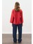 Yüksek Yaka Bağlamalı Bluz Kırmızı 5