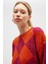 raluna Yurika Baklavalı Kadın Triko Kazak - Turuncu Multi 2