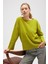 Rio Düz Örgü Kadın Triko Kazak - Lime 3