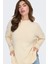 Kadın Onlhazel Yarım Balıkçı Oversize Yünlü Örme Kazak 15352853 Krem 1