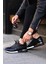 - Siyah Hakiki Deri Bağcıklı Erkek Sneaker 101-2782 1