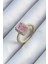 bulurum pirinç gold renk pembe zirkon taşlı kadın yüzük 1