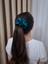 Kadın 3’lü Fiyonk Saç Tokası Seti + Scrunchie Hediyeli - Mavi Aura 4