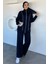 Ön Fermuarlı Şeritli Tunik Bel Lastikli Pantolon Tesettür Ikili Takım P-00018992 1