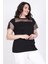 Önü Ve Kolları Tül Detaylı Tişört 5