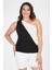 Tek Omuzlu Ribanalı Crop Top 1