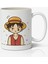 One Piece Anime Luffy Hasır Şapkalı Temalı Beyaz Kupa Bardak Sevgiliye Arkadaşa Hediye 1