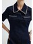 Yakası ve Cepleri Taşlı Denim Elbise Lacivert 12445846000 3