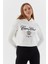 Kapüşonlu Kısa Sweatshirt Ekru 1