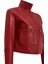 Dolores Kadın Kırmızı Devrik Yaka Oversize Deri Ceket 25WGE5611R3 3