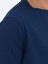 Lacivert Düz Bisiklet Yaka %100 Pamuk T-Shirt 4