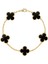 Van Cleef & Arpels Vintage Alhambra Bileklik, 5 Motif Yonca , Siyah Oniks Taşlı 925 Ayar Gümüş 1