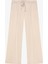 Dikiş Detaylı Yumuşak Dokulu Bol Paça Pantolon Bej 7