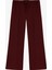 Dikiş Detaylı Yumuşak Dokulu Bol Paça Pantolon Vişne 7