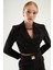 Kruvaze Crop Blazer Ceket Siyah 6