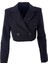 Kruvaze Crop Blazer Ceket Siyah 7