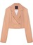 Kruvaze Crop Blazer Ceket Camel 2