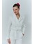 Kruvaze Crop Blazer Ceket Ekru 9