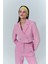 Kruvaze Crop Blazer Ceket Pembe 8