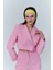 Kruvaze Crop Blazer Ceket Pembe 9