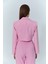 Kruvaze Crop Blazer Ceket Pembe 10