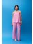 Gofre Kumaş Geniş Paça Pantolon Pembe 6