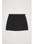 Beli Lastikli Dokulu Basic Mini Şort Siyah 7