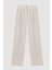 Kalın Çizgili Düz Kesim Pantolon Ekru 7