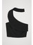 Boyun Detaylı Crop Bluz Siyah 7