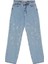 Taş Detaylı Bol Paça Denim Pantolon Mavi 7