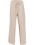 Yırtmaç Detaylı Keten Pantolon Bej 7