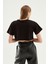 Baskılı Crop Tişört Siyah 10